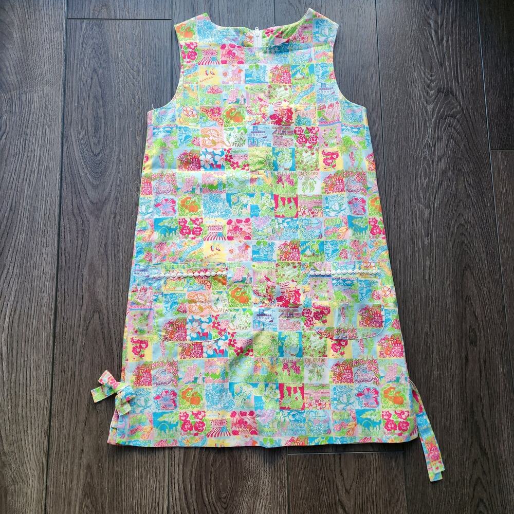 Lilly Pulitzer Shift Dress in State of Mind Patchwork Print, girl's size 10